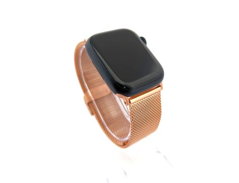 Pasek Opaska Bransoleta Mesh Metalowa z klamrą Różowe Złoto do Apple Watch 3 4 5 6 7 8 SE 38/40/41mm - 2